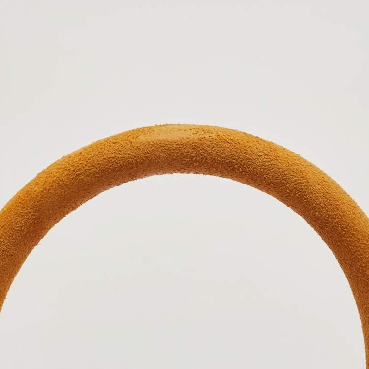 Pre Owned Jacquemus Mustard Suede Le Chiquito Top Handle Bag