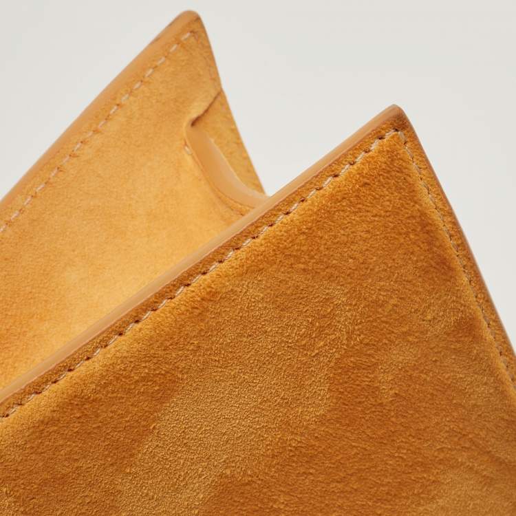 Pre Owned Jacquemus Mustard Suede Le Chiquito Top Handle Bag