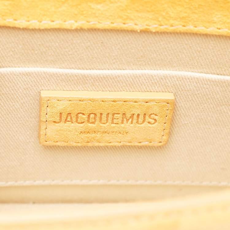 Pre Owned Jacquemus Mustard Suede Le Chiquito Top Handle Bag