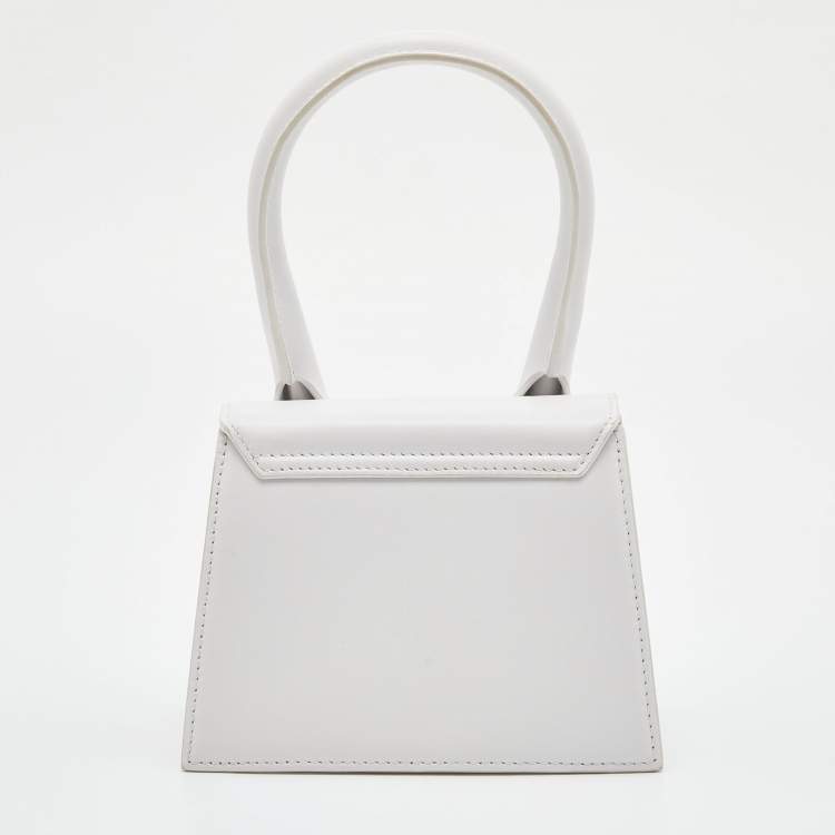 Pre Owned Jacquemus White Leather Le Grand Chiquito Top Handle Bag