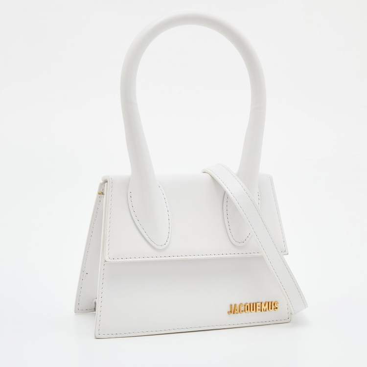 Pre Owned Jacquemus White Leather Le Grand Chiquito Top Handle Bag