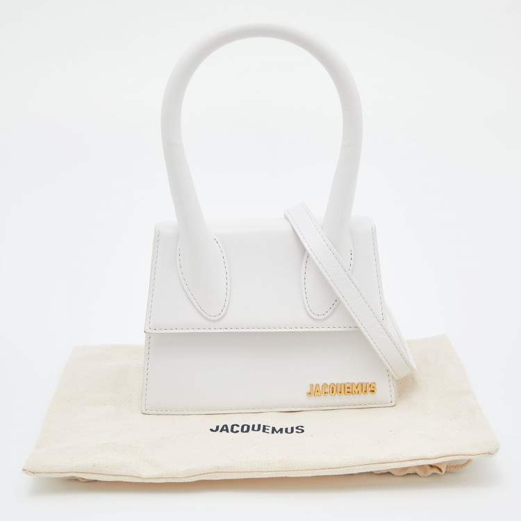 Pre Owned Jacquemus White Leather Le Grand Chiquito Top Handle Bag
