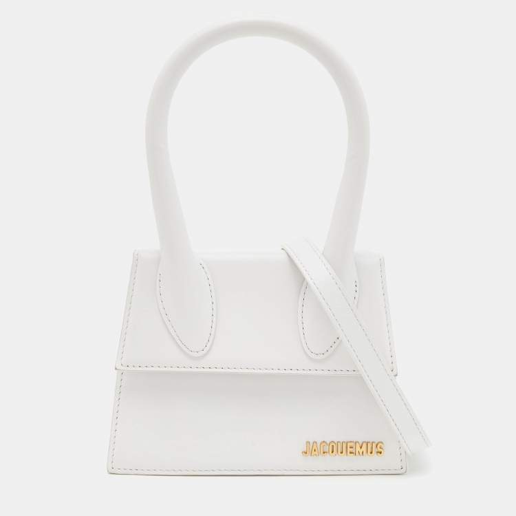 Pre Owned Jacquemus White Leather Le Grand Chiquito Top Handle Bag