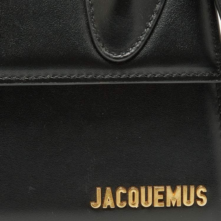 Pre Owned Jacquemus Black Leather Le Chiquito Noeud Top Handle Bag