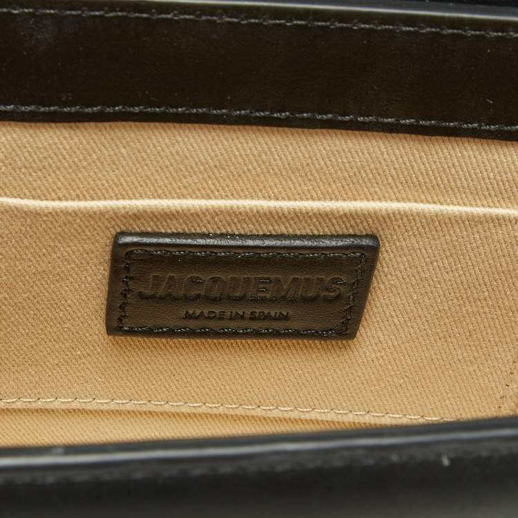 Pre Owned Jacquemus Black Leather Le Chiquito Noeud Top Handle Bag