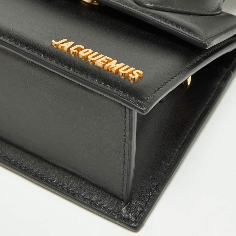 Pre Owned Jacquemus Black Leather Le Chiquito Noeud Top Handle Bag