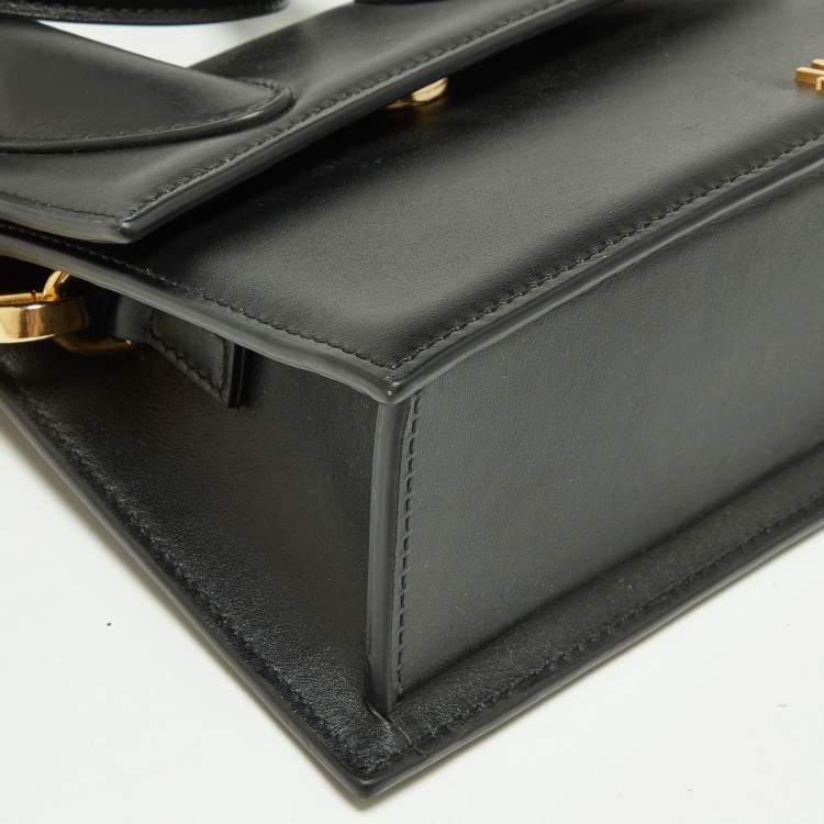 Pre Owned Jacquemus Black Leather Le Chiquito Noeud Top Handle Bag