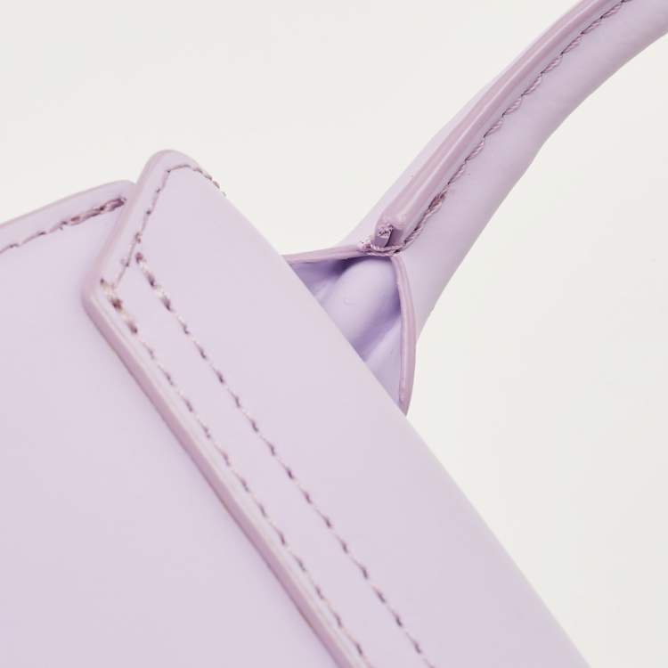 Pre Owned Jacquemus Lilac Leather Mini Le Chiquito Top Handle Bag