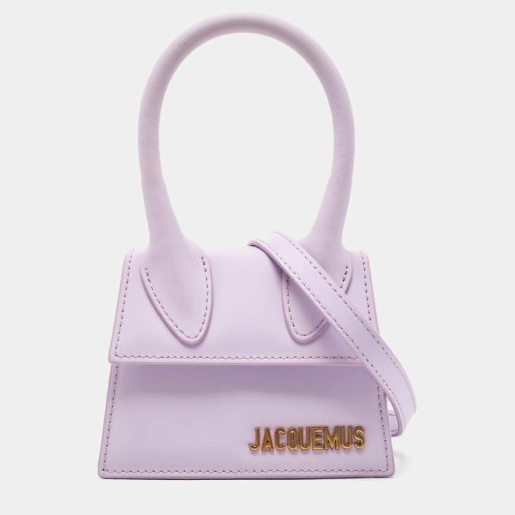 Pre Owned Jacquemus Lilac Leather Mini Le Chiquito Top Handle Bag