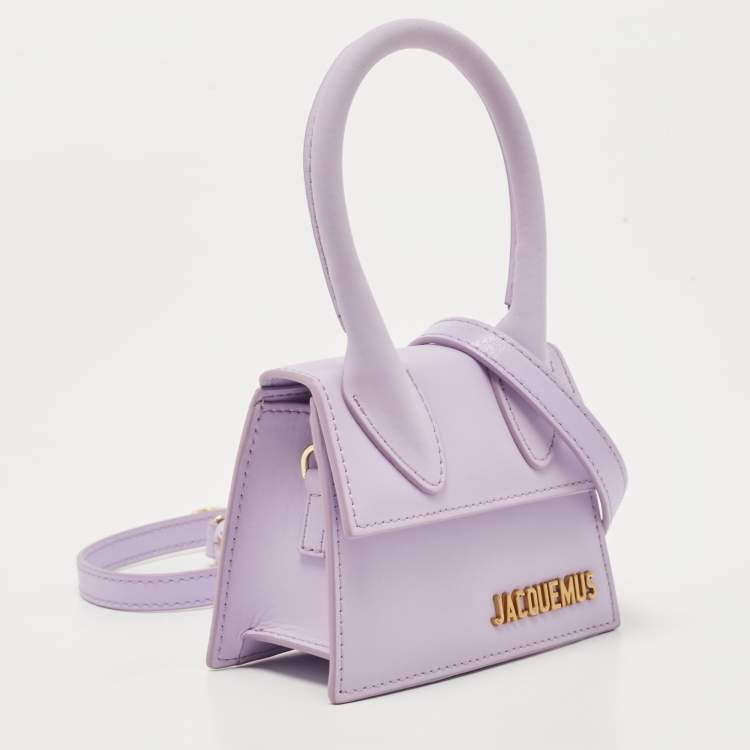Pre Owned Jacquemus Lilac Leather Mini Le Chiquito Top Handle Bag