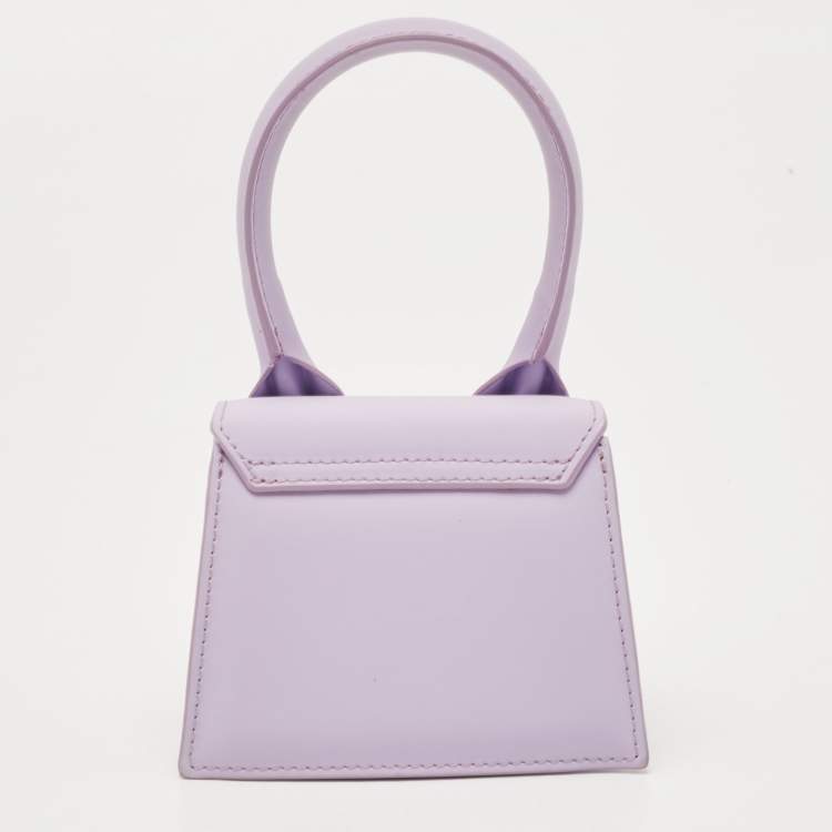 Pre Owned Jacquemus Lilac Leather Mini Le Chiquito Top Handle Bag