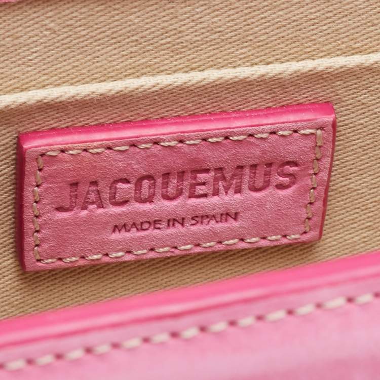 Pre Owned Jacquemus Pink Nubuck Leather Le Chiquito Noeud Top Handle Bag
