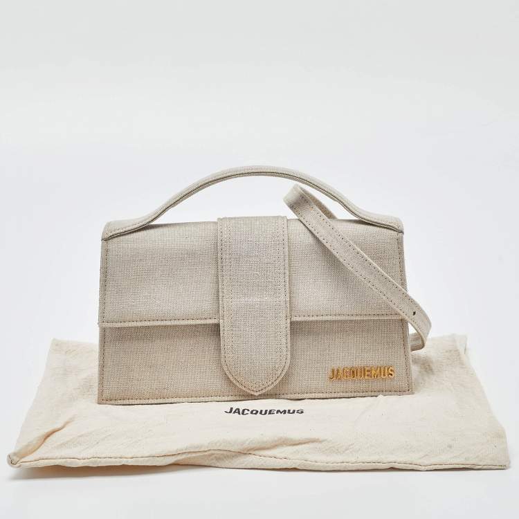 Pre Owned Jacquemus Beige Canvas Le Grand Bambino Top Handle Bag