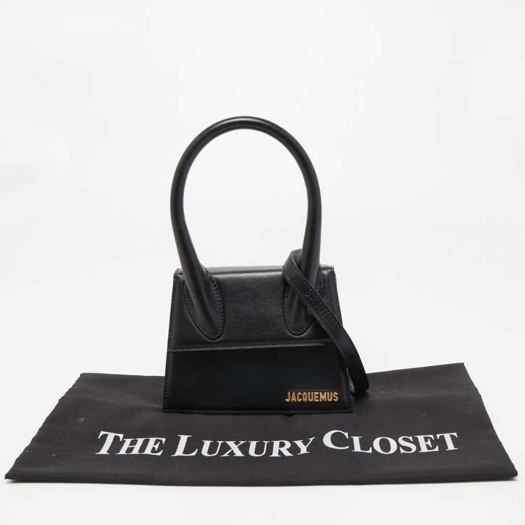 Pre Owned Jacquemus Black Leather Le Chiquito La Montagne Top Handle Bag