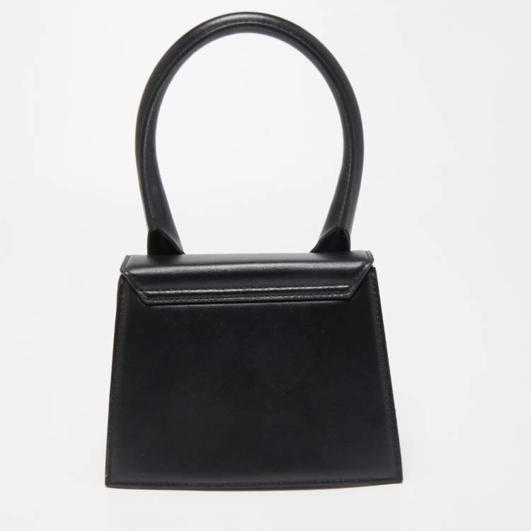 Pre Owned Jacquemus Black Leather Le Chiquito La Montagne Top Handle Bag