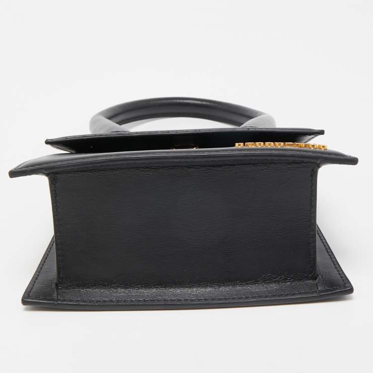 Pre Owned Jacquemus Black Leather Le Chiquito La Montagne Top Handle Bag