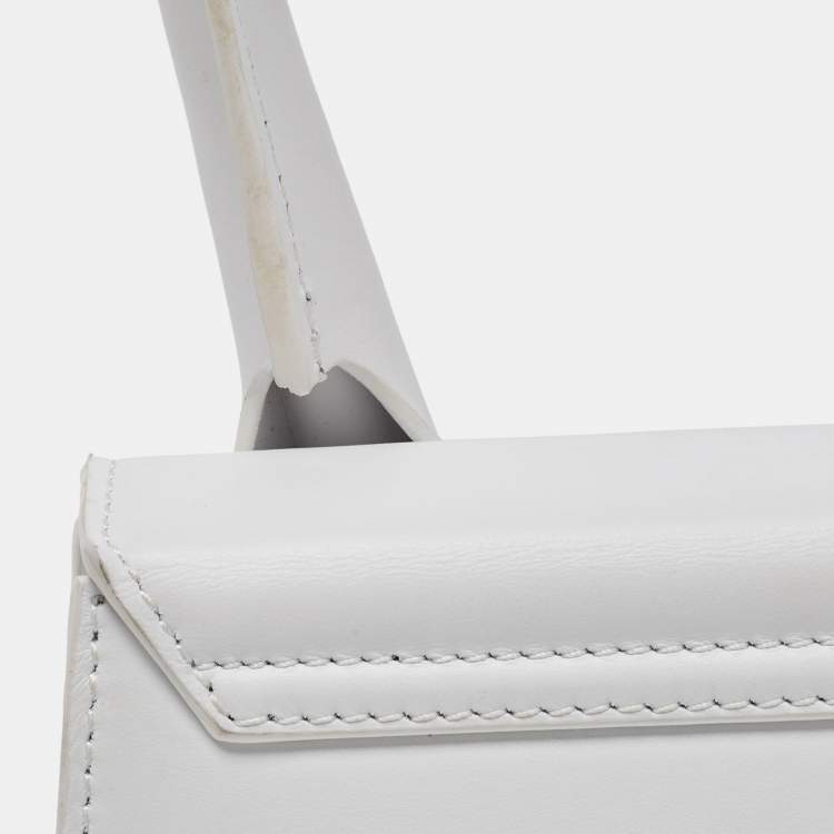 Pre Owned Jacquemus White Leather Le Chiquito Top Handle Bag
