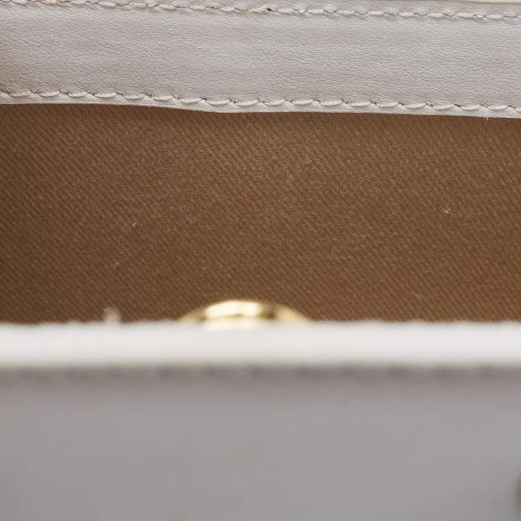 Pre Owned Jacquemus White Leather Le Chiquito Top Handle Bag