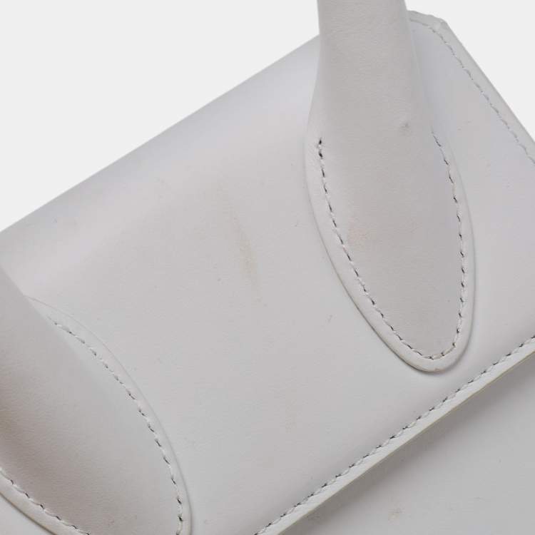 Pre Owned Jacquemus White Leather Le Chiquito Top Handle Bag