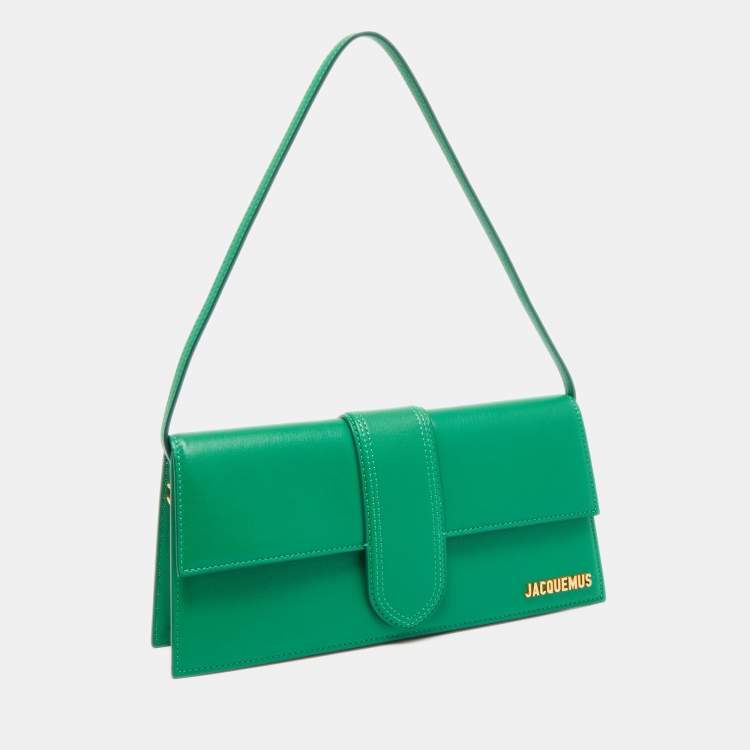 Pre Owned Jacquemus Green Leather Le Bambino Long Shoulder Bag