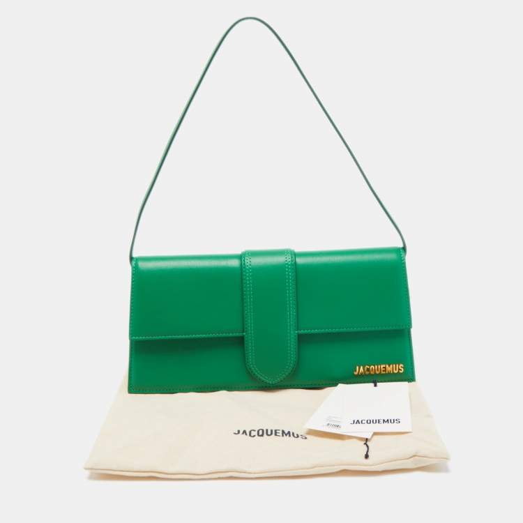 Pre Owned Jacquemus Green Leather Le Bambino Long Shoulder Bag