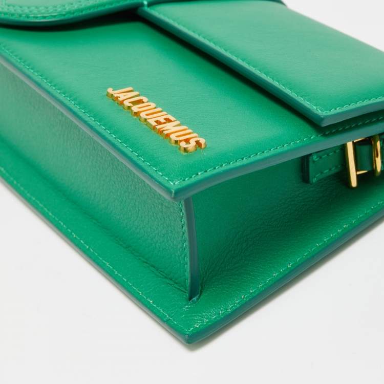 Pre Owned Jacquemus Green Leather Le Bambino Long Shoulder Bag