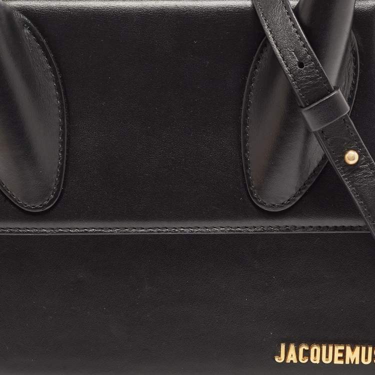 Pre Owned Jacquemus Black Leather Grand Le Chiquito Top Handle Bag