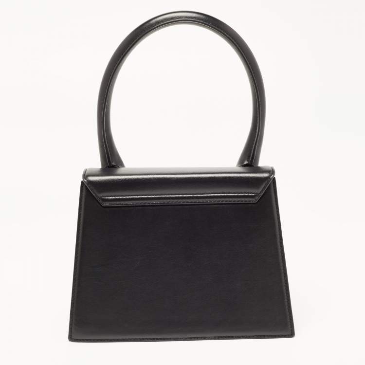 Pre Owned Jacquemus Black Leather Grand Le Chiquito Top Handle Bag