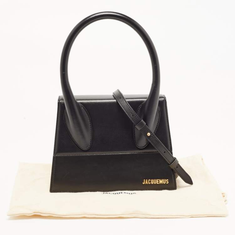 Pre Owned Jacquemus Black Leather Grand Le Chiquito Top Handle Bag