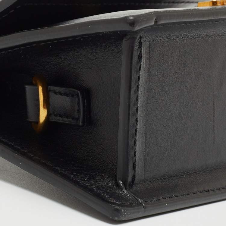 Pre Owned Jacquemus Black Leather Mini Le Chiquito Top Handle Bag