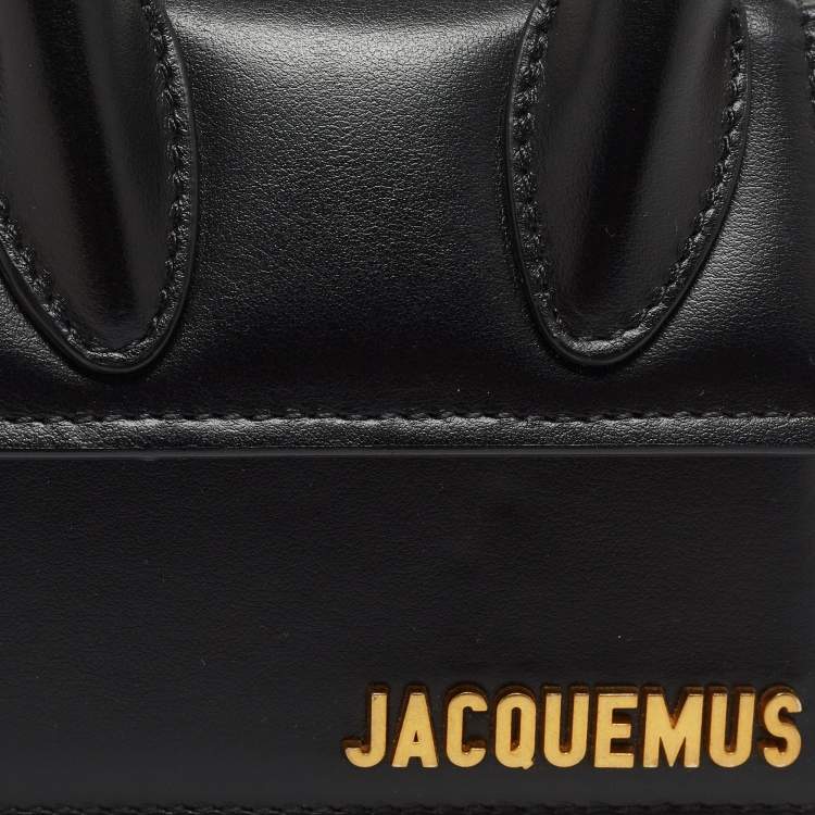 Pre Owned Jacquemus Black Leather Mini Le Chiquito Top Handle Bag