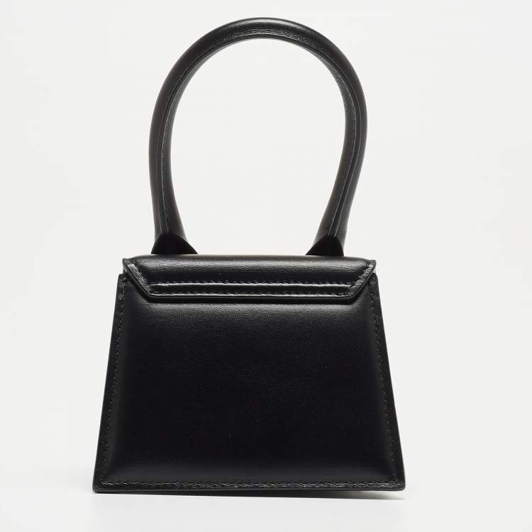 Pre Owned Jacquemus Black Leather Mini Le Chiquito Top Handle Bag