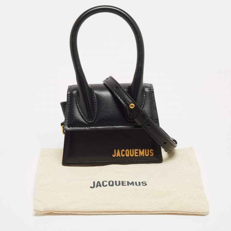 Pre Owned Jacquemus Black Leather Mini Le Chiquito Top Handle Bag