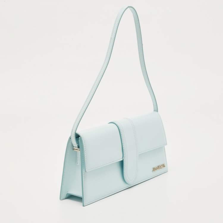Pre Owned Jacquemus Light Blue Leather Le Bambino Long Shoulder Bag