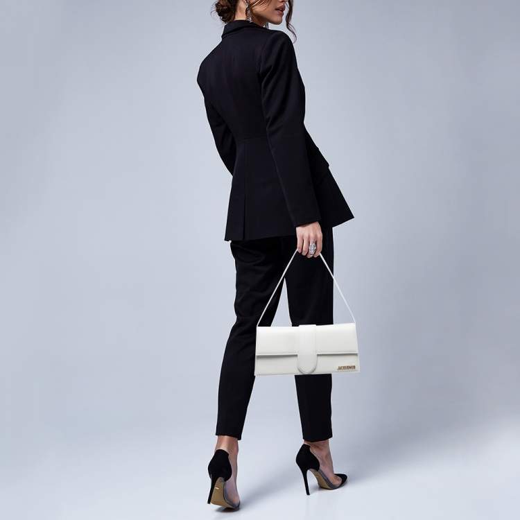 Pre Owned Jacquemus White Leather Le Bambino Long Shoulder Bag