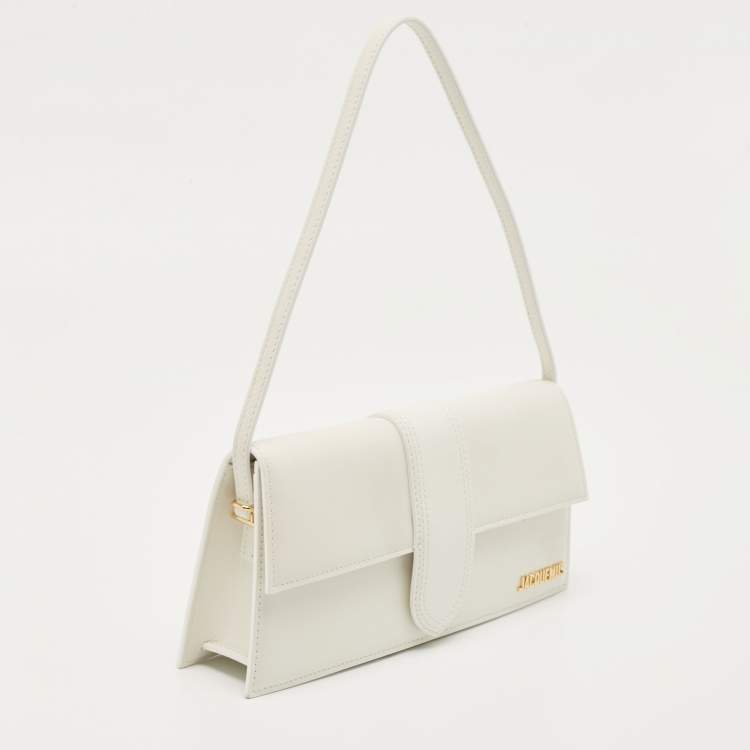 Pre Owned Jacquemus White Leather Le Bambino Long Shoulder Bag
