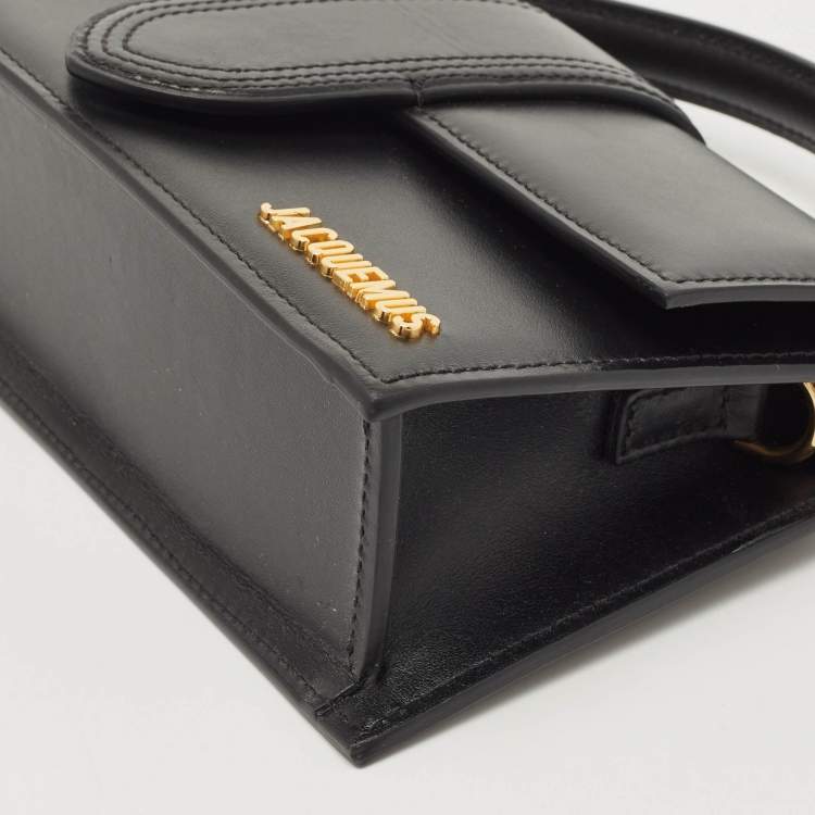 Pre Owned Jacquemus Black Leather Le Grand Bambino Top Handle Bag