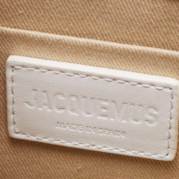 Pre Owned Jacquemus White Leather Le Chiquito Noeud Top Handle Bag