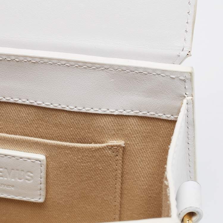 Pre Owned Jacquemus White Leather Le Chiquito Noeud Top Handle Bag