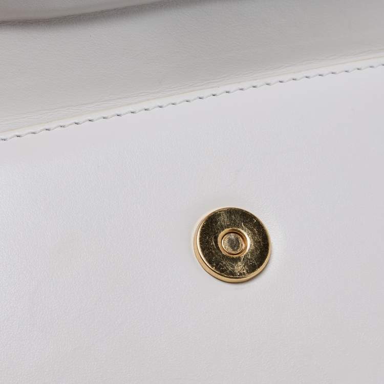 Pre Owned Jacquemus White Leather Le Chiquito Noeud Top Handle Bag