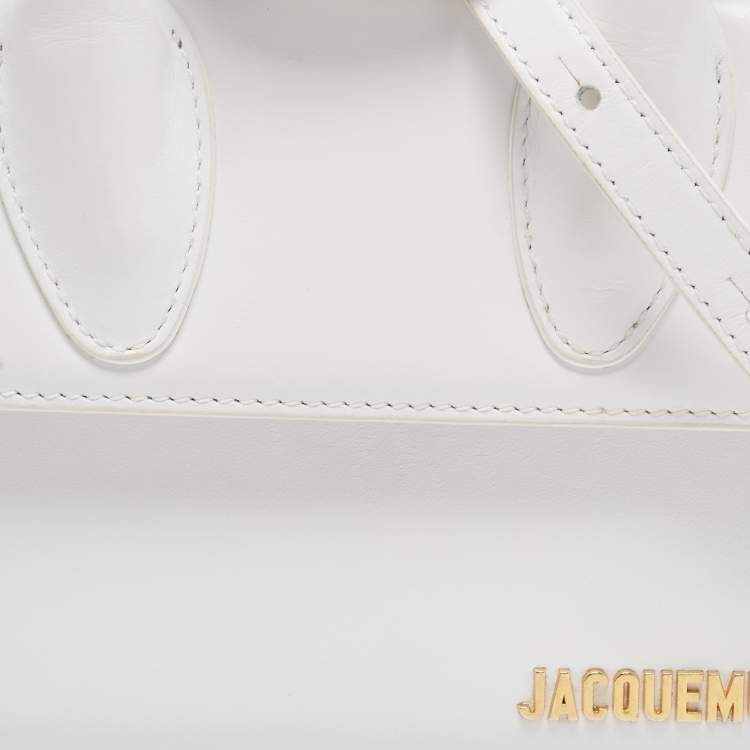 Pre Owned Jacquemus White Leather Le Chiquito Noeud Top Handle Bag