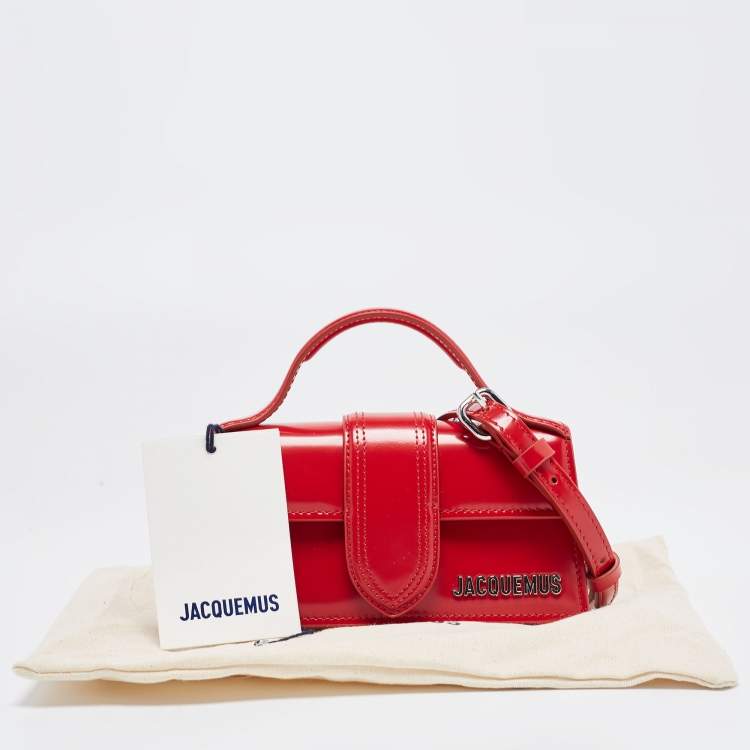 Pre Owned Jacquemus Red Leather Mini Le Bambino Top Handle Bag