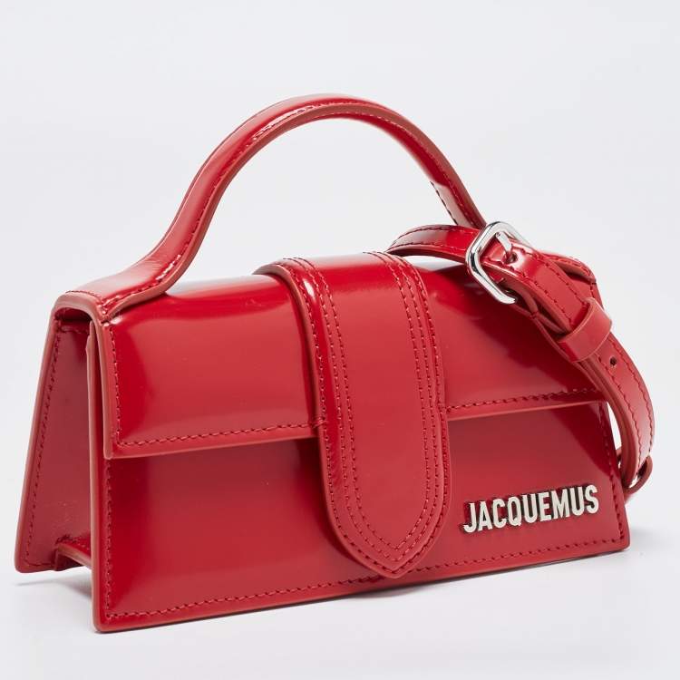 Pre Owned Jacquemus Red Leather Mini Le Bambino Top Handle Bag