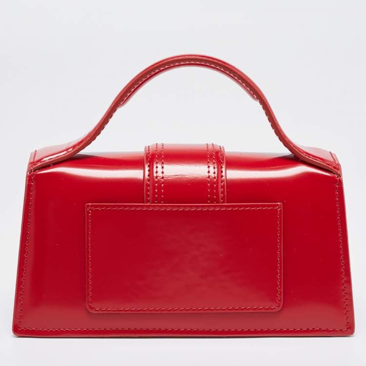 Pre Owned Jacquemus Red Leather Mini Le Bambino Top Handle Bag