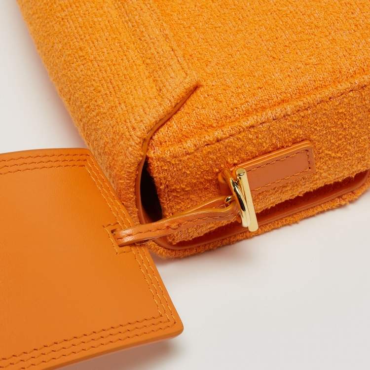Pre Owned Jacquemus Orange Fabric Le Carinu Logo Shoulder Bag