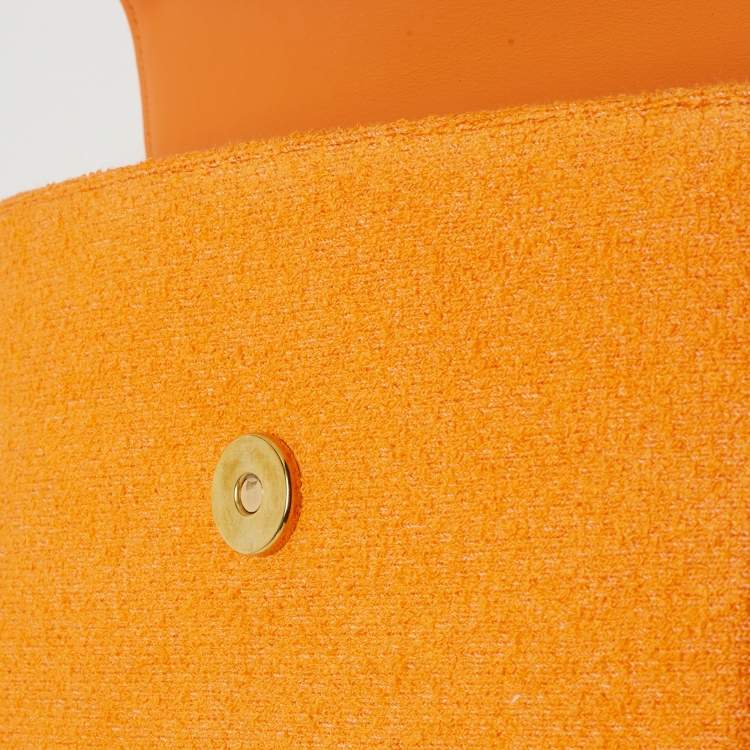 Pre Owned Jacquemus Orange Fabric Le Carinu Logo Shoulder Bag