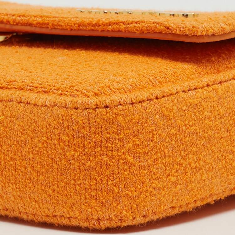 Pre Owned Jacquemus Orange Fabric Le Carinu Logo Shoulder Bag