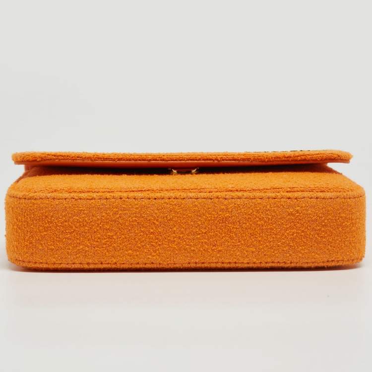 Pre Owned Jacquemus Orange Fabric Le Carinu Logo Shoulder Bag