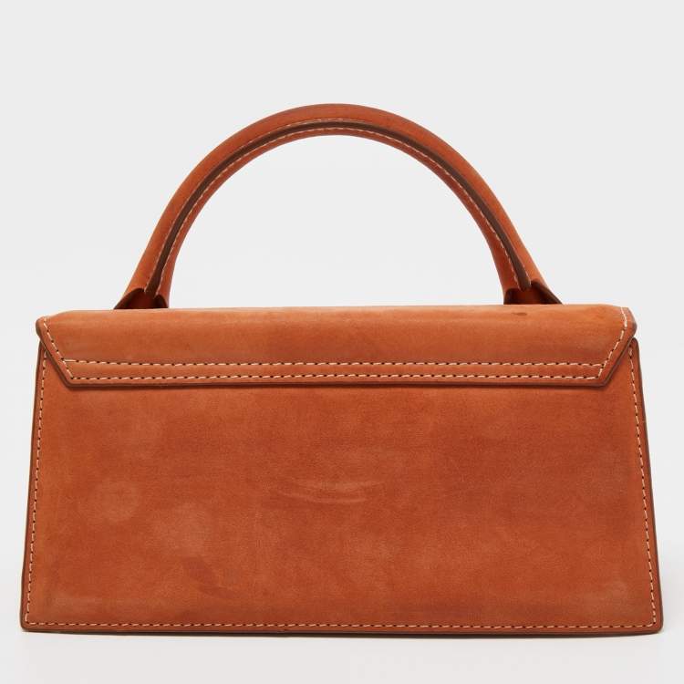 Pre Owned Jacquemus Tan Nubuck Leather Long Le Chiquito Top Handle Bag