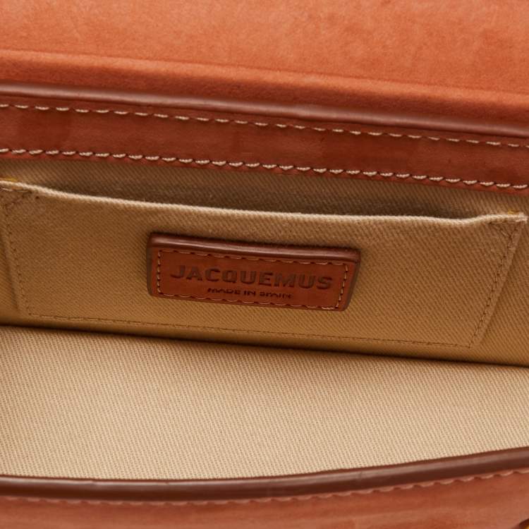 Pre Owned Jacquemus Tan Nubuck Leather Long Le Chiquito Top Handle Bag